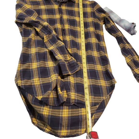 Pacsun Los Angeles Button-up Shirt Plaid Yellow Blue Size Small - Picture 4 of 9